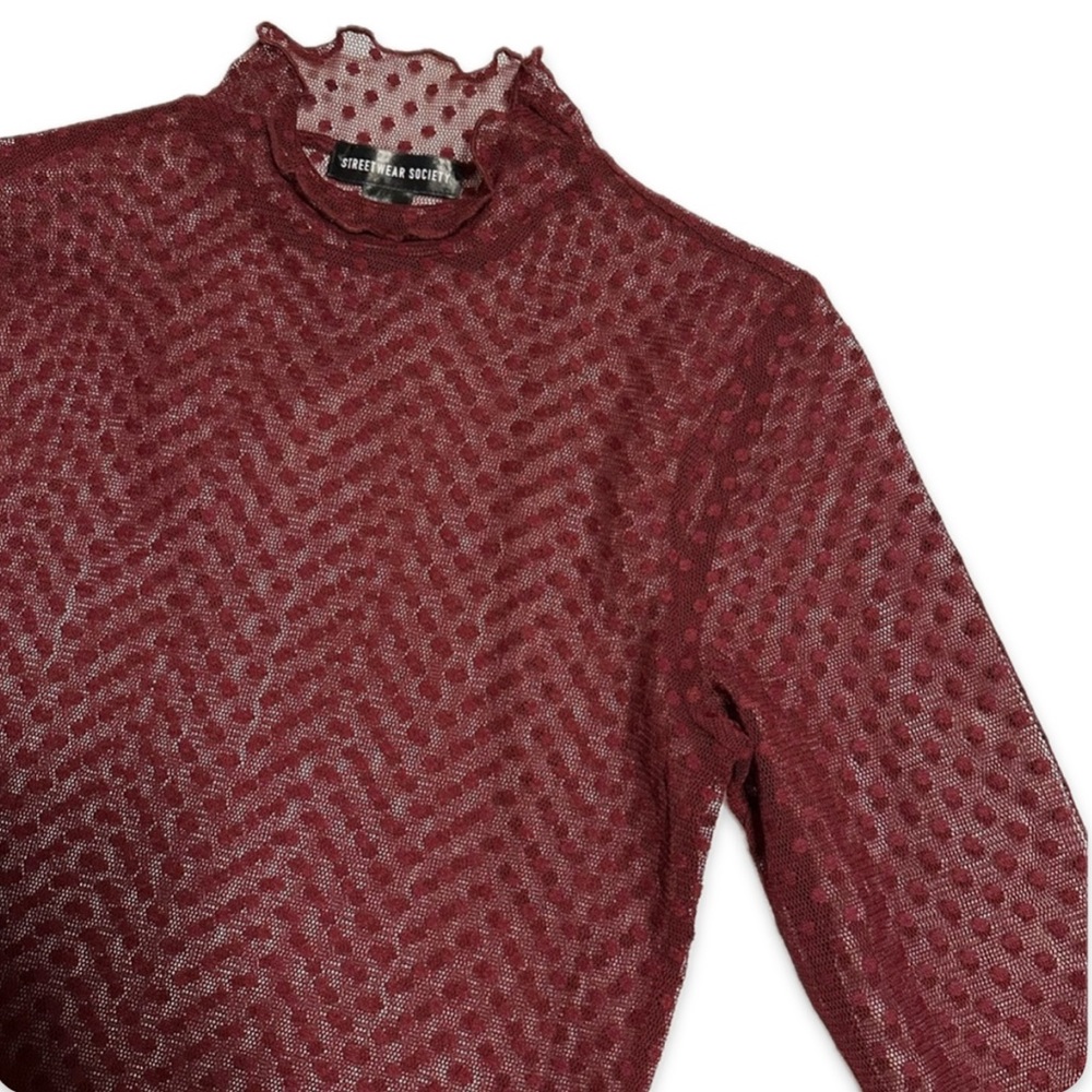 Red Mesh Long Sleeve